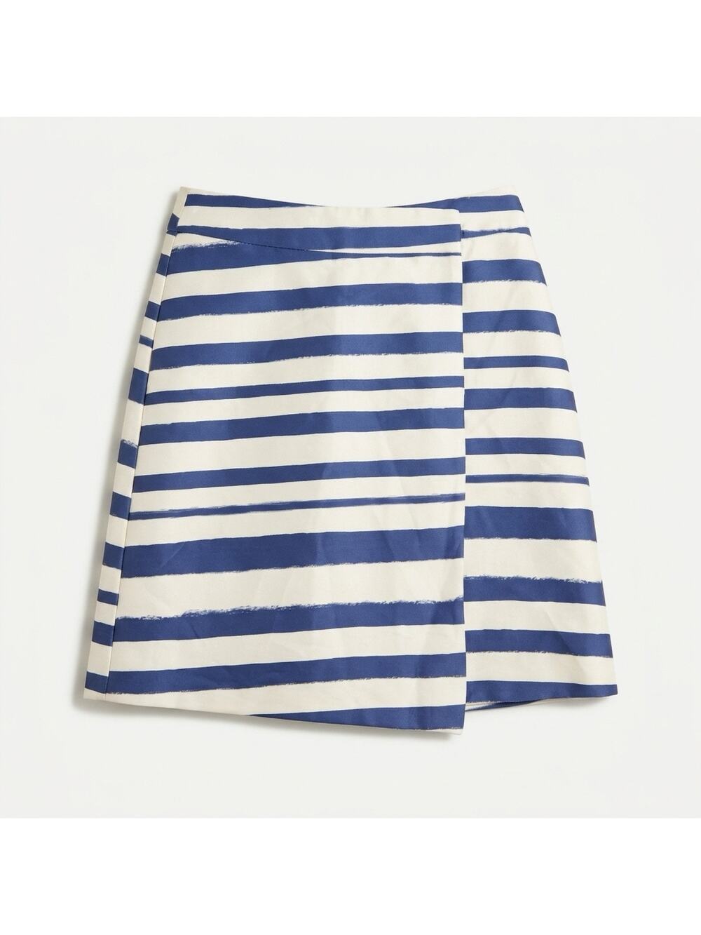 NWT Topshop Navy stripe asymmetrical midi faux wrap skirt Size 6